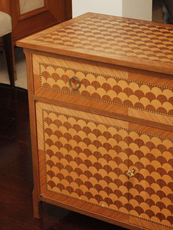 Fish-Scale Marquetry Commode In Excellent Condition In New Orleans, LA