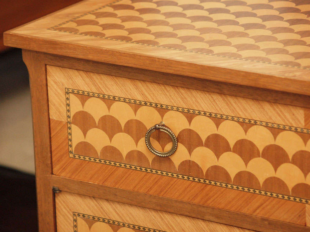 20th Century Fish-Scale Marquetry Commode