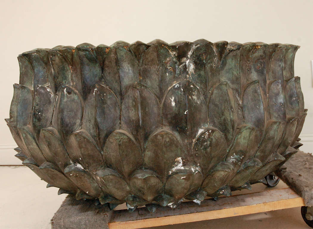 Large Bronze Lotus Planter 3