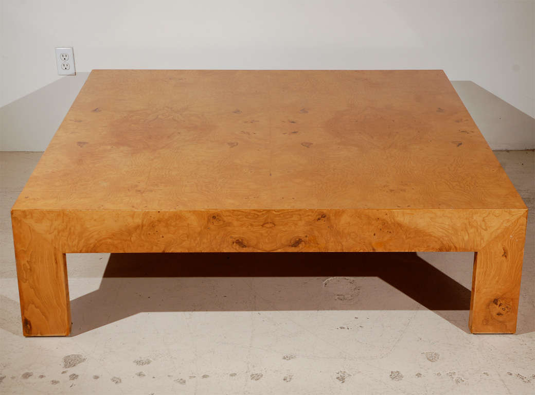 Square Burl Coffee Table By Milo Baughman for Directional.