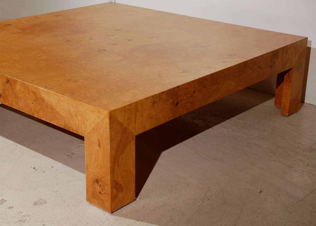 Large Olive Burl Coffee Table By Milo Baughman for Directional 2