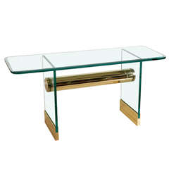 Pace International Brass And Glass Console