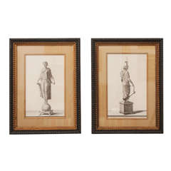 Antique Pair of Engravings of Classical Statues