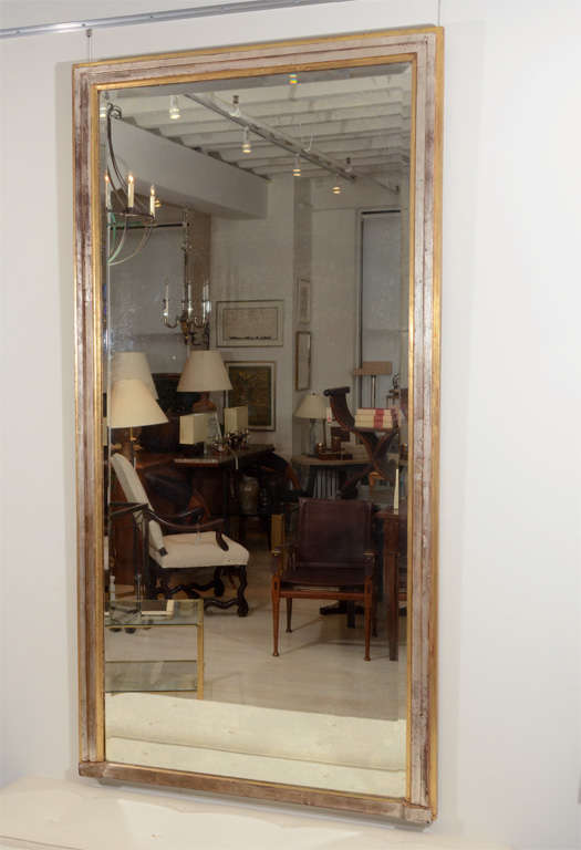 Art Deco Silver Gilt and Gilt Pier Mirror