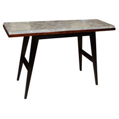 Ebonized, Mahogany and Marble Console