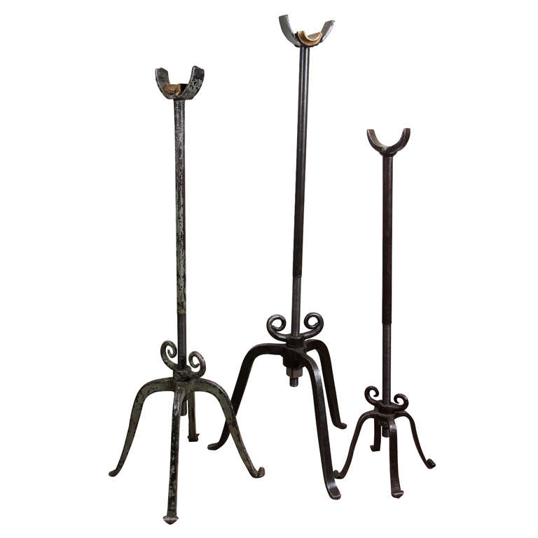 Glass Blowers Forged Iron Stands For Sale