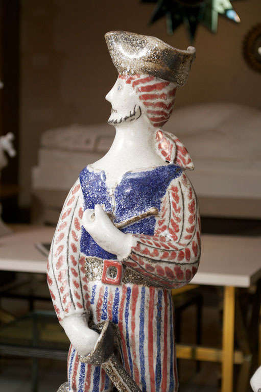 Mid-20th Century Jean Derval, Pair of Ceramic Sculptures
