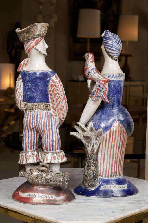 Jean Derval, Pair of Ceramic Sculptures 1