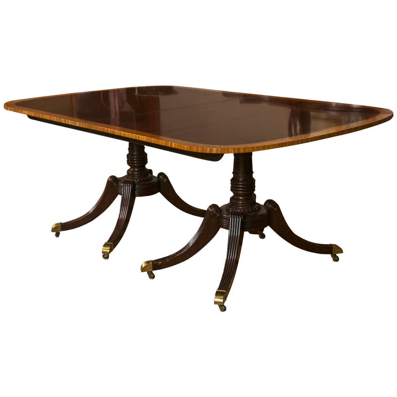 Fine Baker Satinwood Banded Dining Table