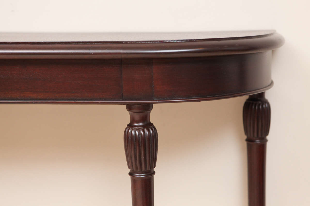 narrow mahogany console table