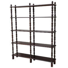 Midcentury, Spanish Turned-Wood Bookcase