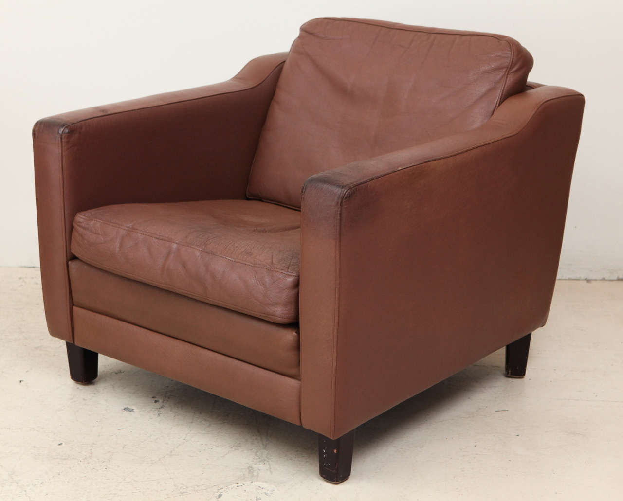 Danish Pair of Leather Armchairs in the Style of Børge Mogensen