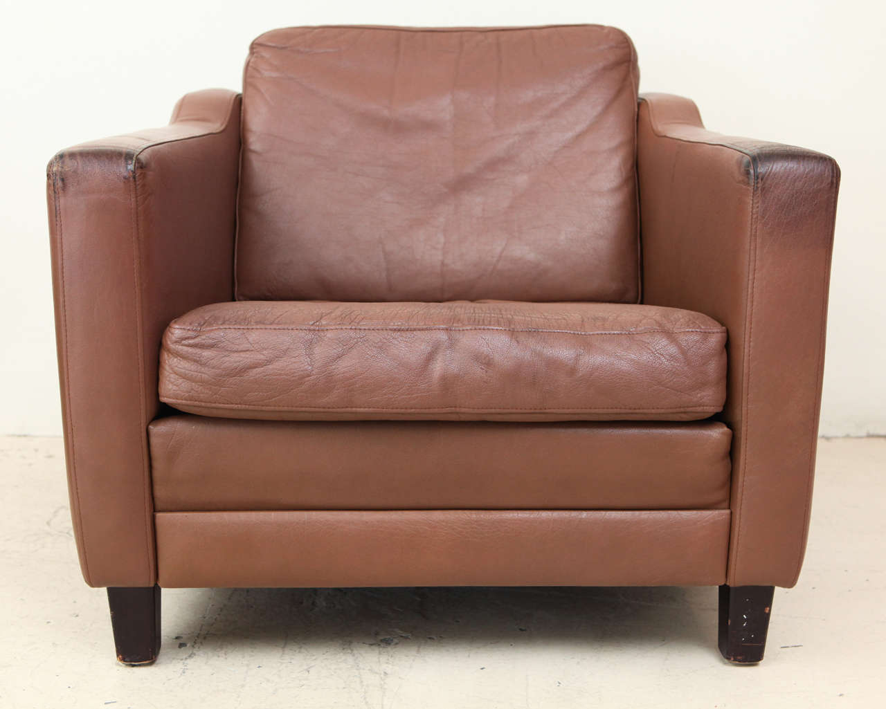 Mid-20th Century Pair of Leather Armchairs in the Style of Børge Mogensen