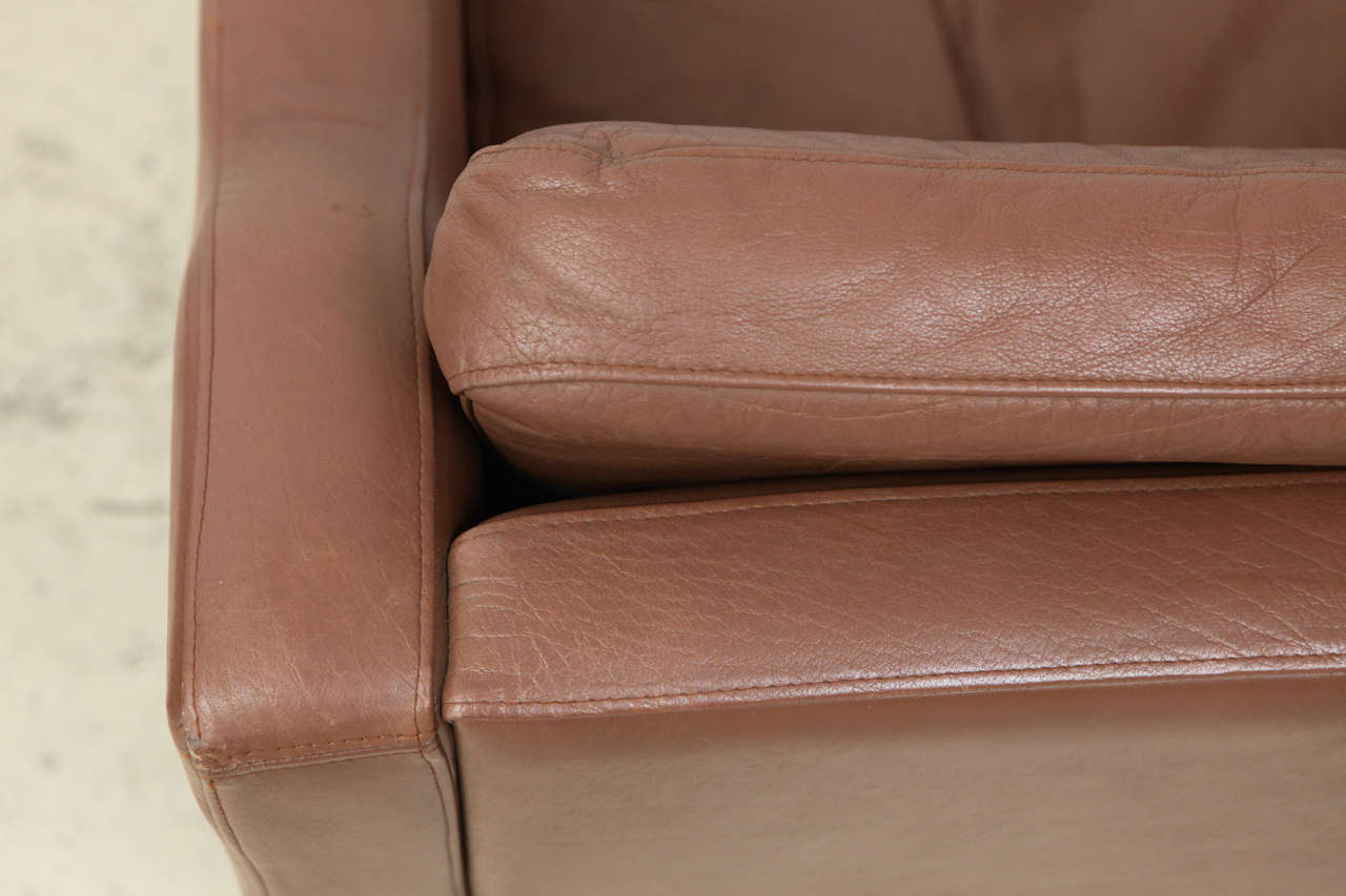 Pair of Leather Armchairs in the Style of Børge Mogensen 4