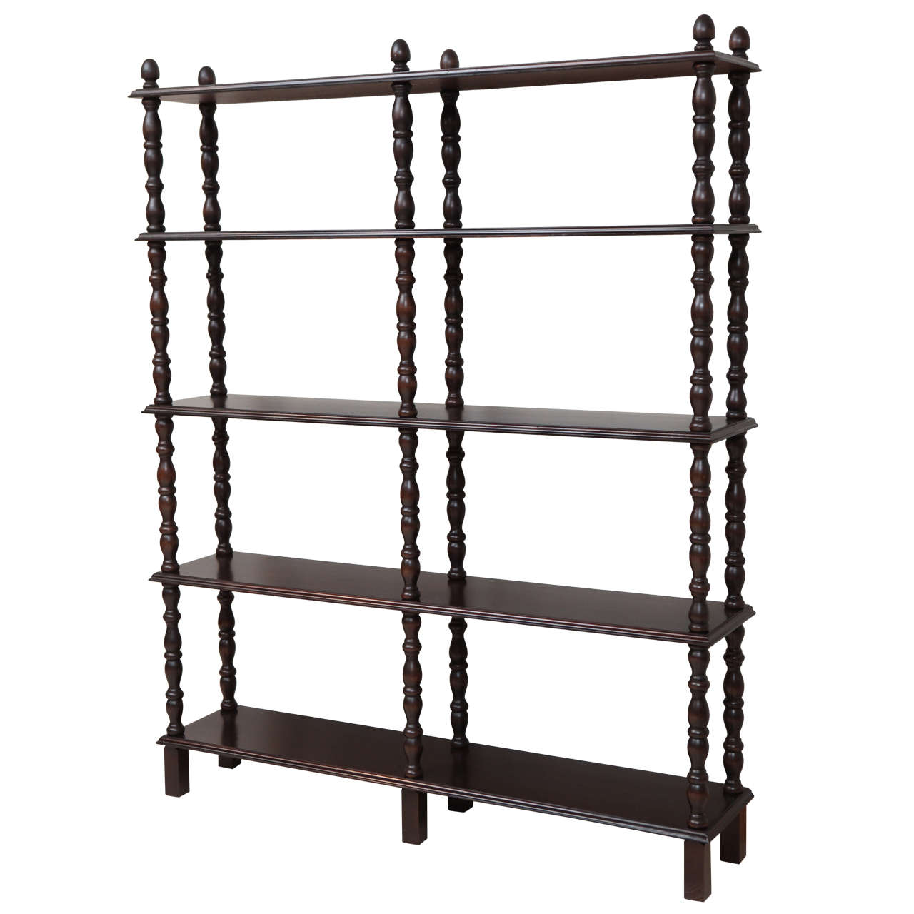 Midcentury, Spanish TurnedWood Bookcase at 1stDibs