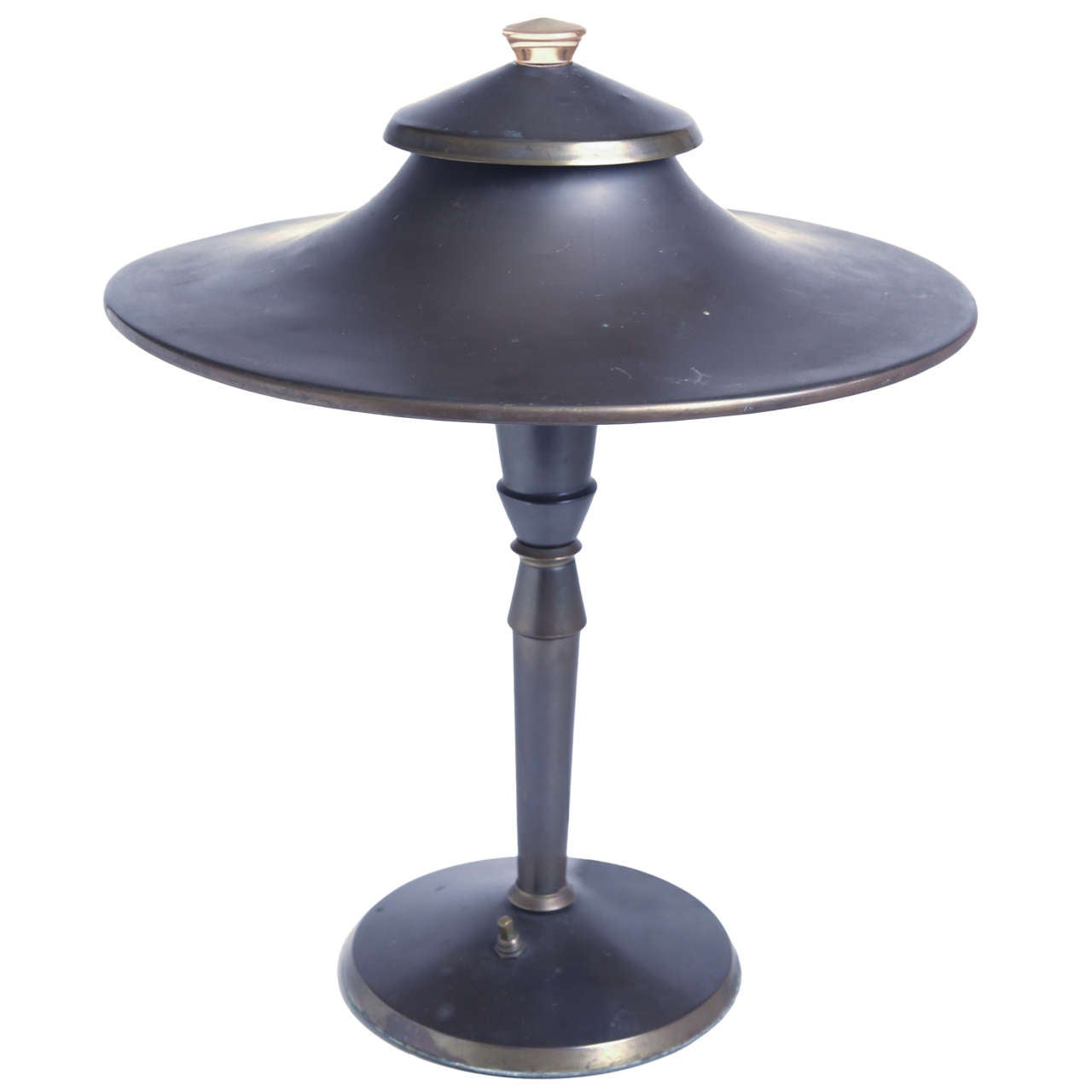 Original Early Leroy Doane Art Deco or Machine Age Pagoda Table Lamp For Sale