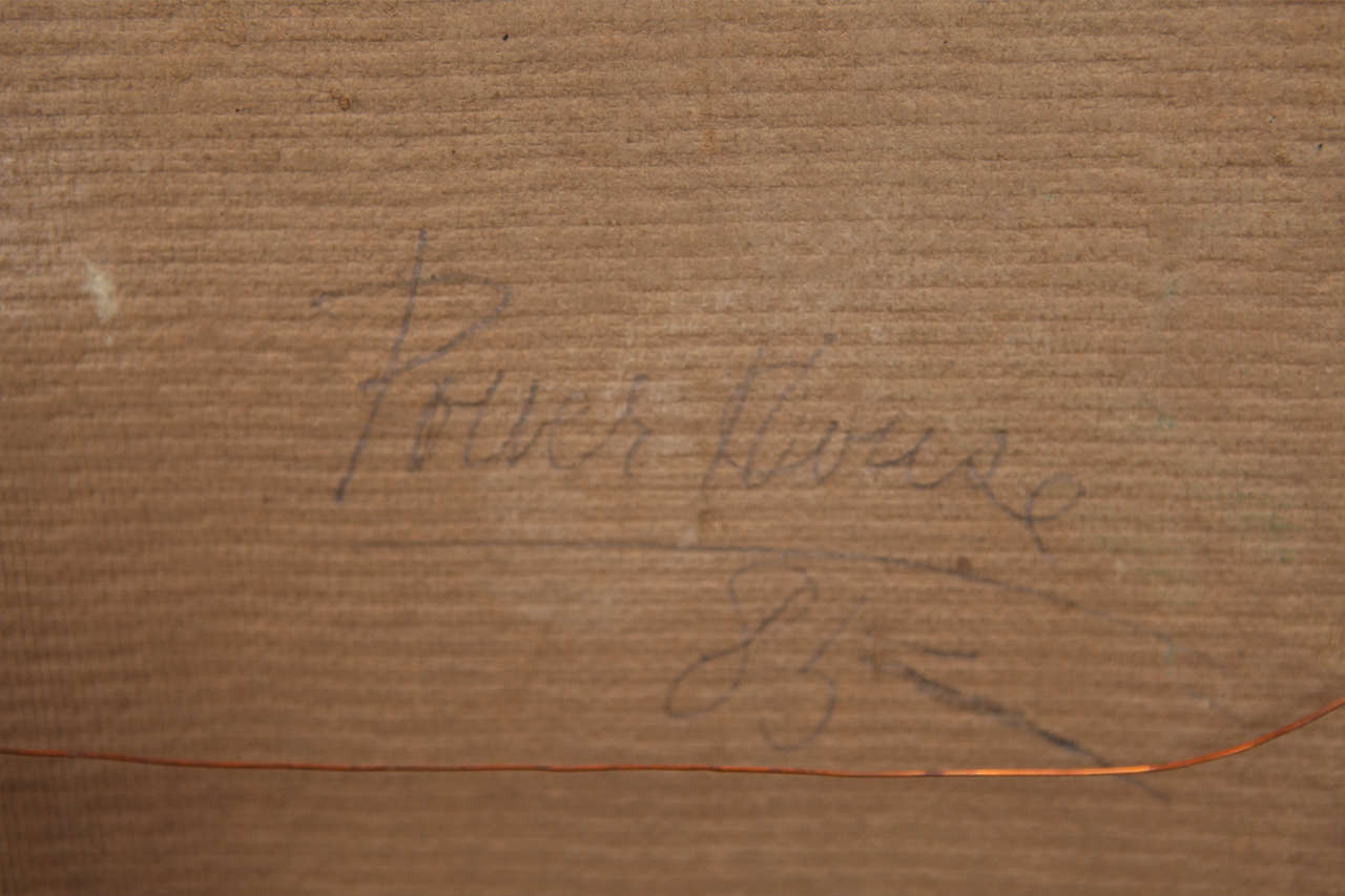 Grande peinture d'usine industrielle WPA encadrée, à l'huile sur carton en vente 3