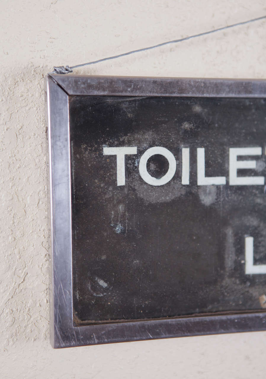 French Art Deco  Toilette Dames Ladies Room Sign In Fair Condition In Dallas, TX