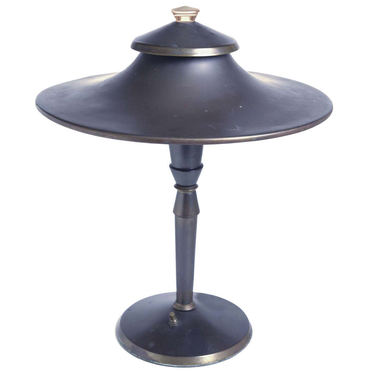 Original Early Leroy Doane Art Deco or Machine Age Pagoda Table Lamp ...