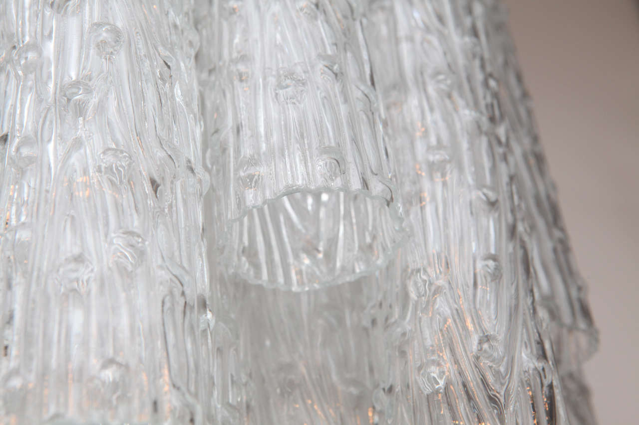 Austrian Textured Glass Tube Chandelier by Kalmar