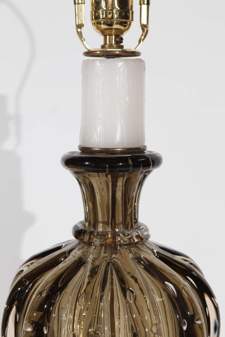 italien Lampe unique en verre de Murano par Seguso en vente