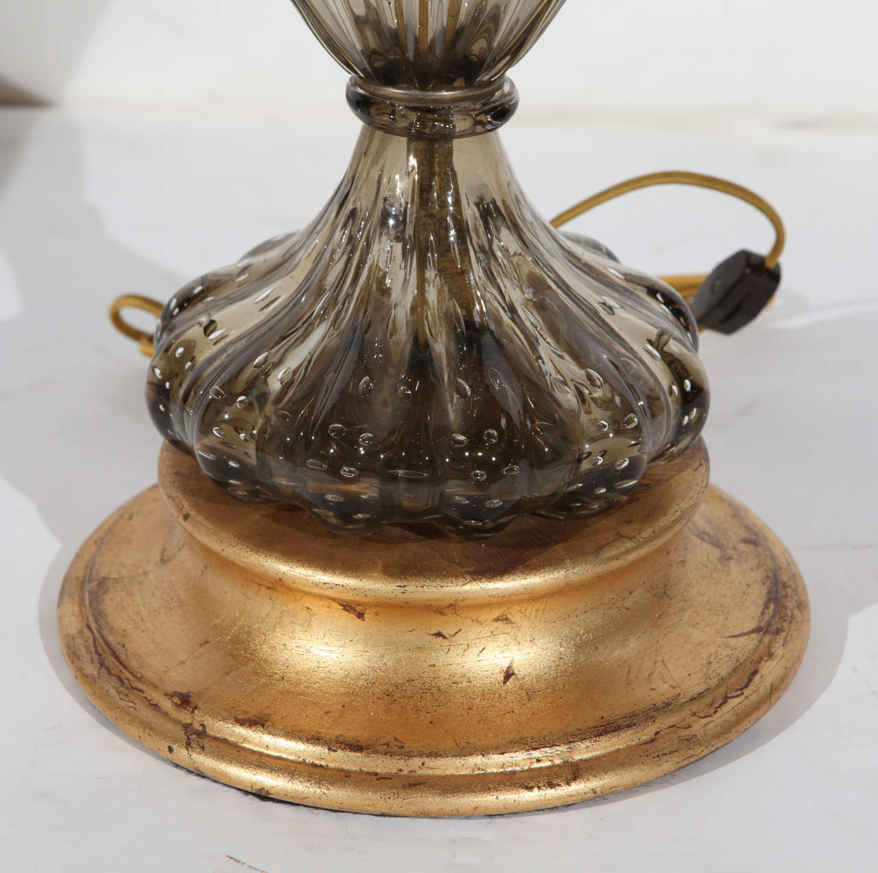 Italian Single Murano Glass Lamp by Seguso For Sale