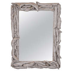 Vintage Silver Leafed Driftwood Frame Mirror 12
