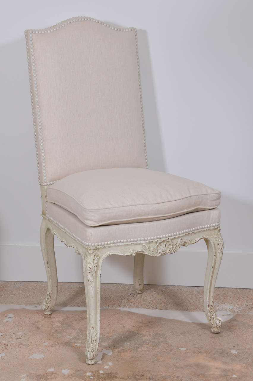 Set of Eight Painted French Dining Chairs In Excellent Condition In Houston, TX