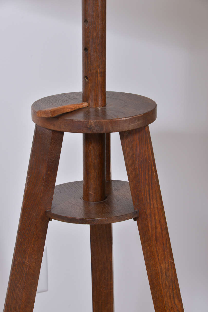 Oak French Sculptors Stand with Revolving Top