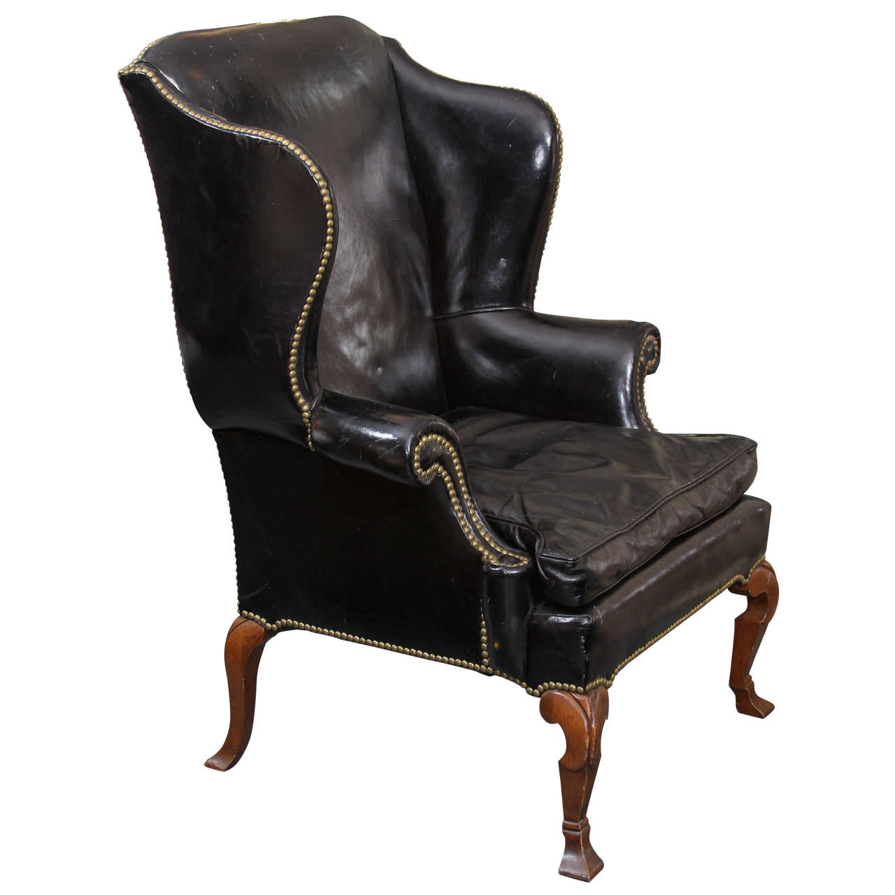 Black Leather Wing Chair