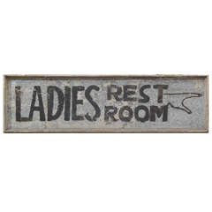 Folk Art Ladies Room Sign