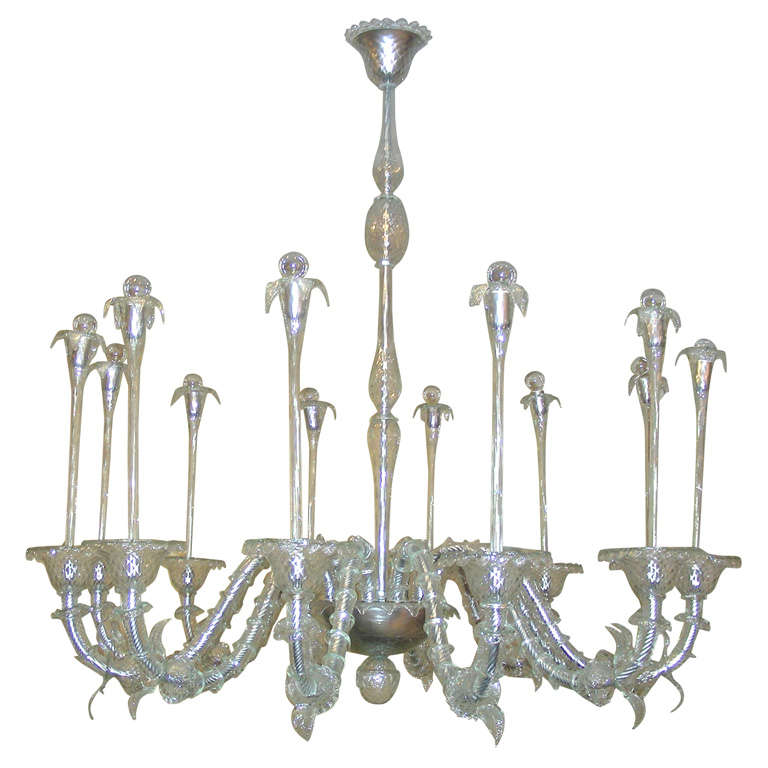 Exceptional 1950s "Water Jet" Chandelier by André Arbus For Sale