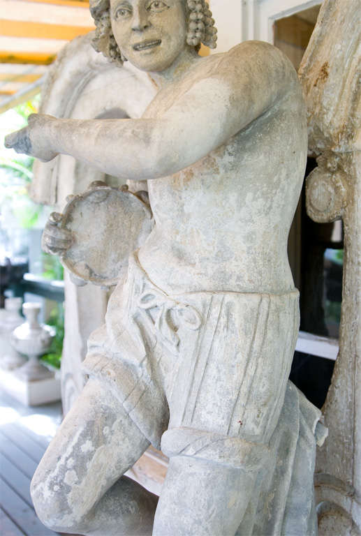 Kalkstein-Statue im Angebot 1