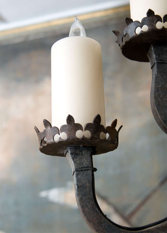19th Century Cast Iron Chandelier For Sale