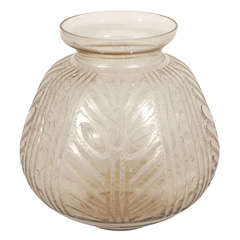 Art Deco Etched Glass Vase