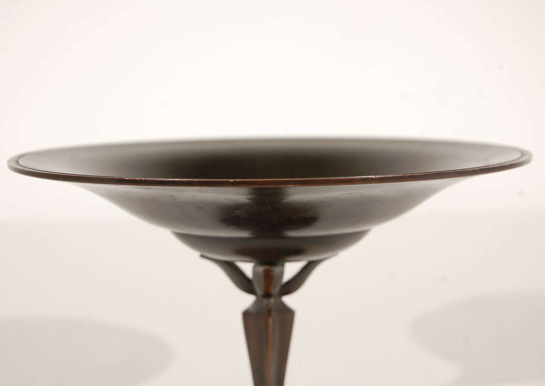 Art Deco Bronze Compote by Just Andersen In Excellent Condition In Palm Desert, CA
