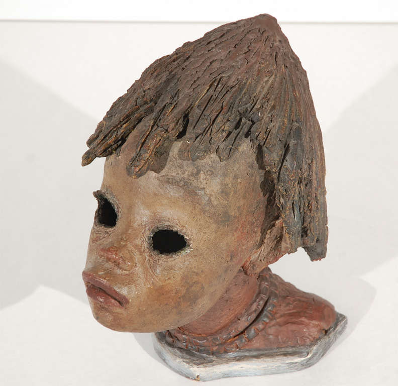 Clay Bust of African Girl 1