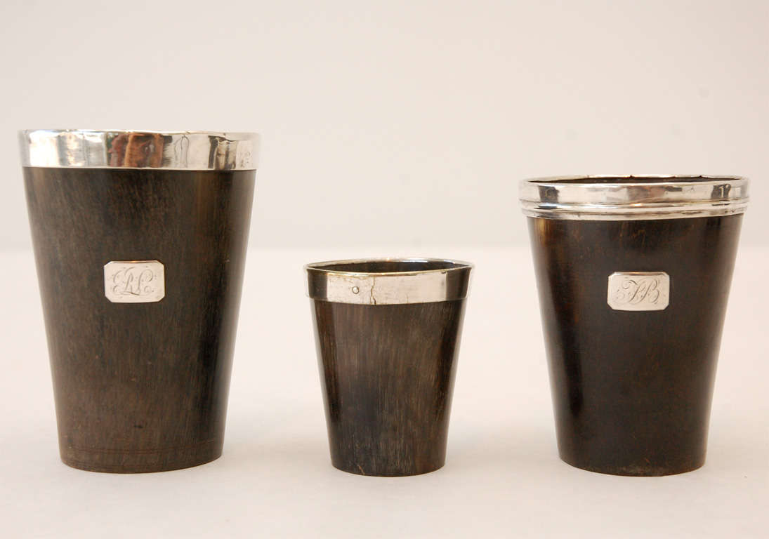 Collection of Seven Horn & Silver Cups 5