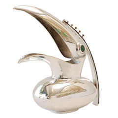 Silver Plate Toucan Pitcher by Los Castillo