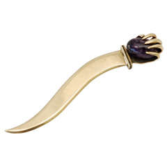 Brass 
Amethyst Letter Opener by Los Castillo