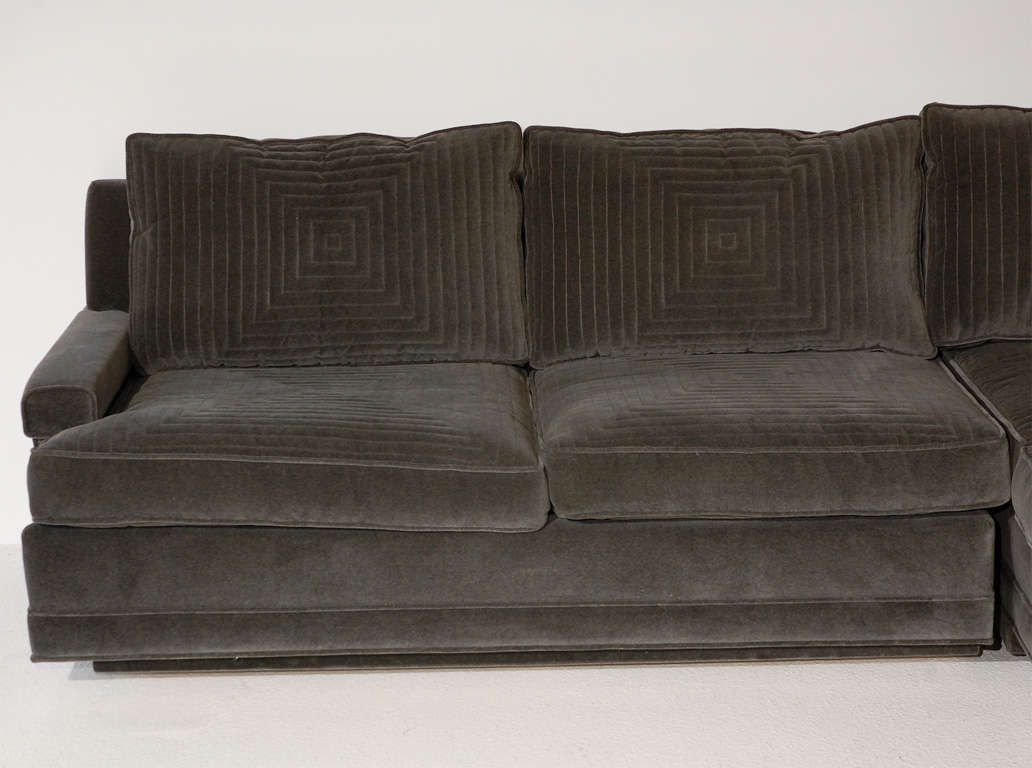Custom Quilted Sectional Sofa by William Haines at 1stdibs