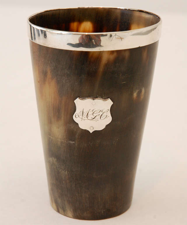 Collection of Seven Horn and Silver Cups at 1stdibs