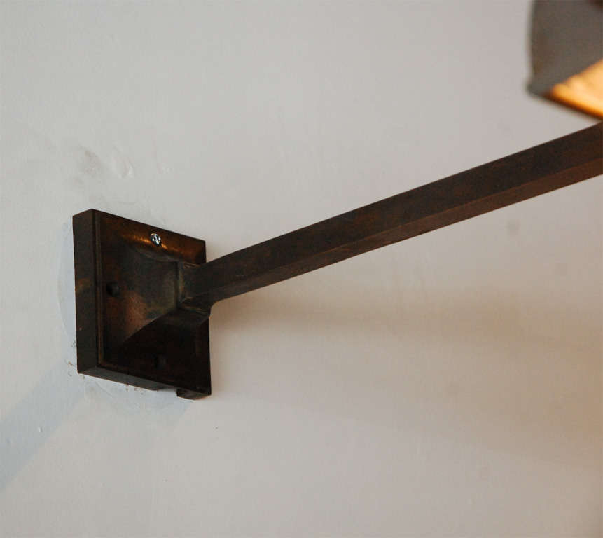 20th Century 8  Bronze Library Wall Lights, New England