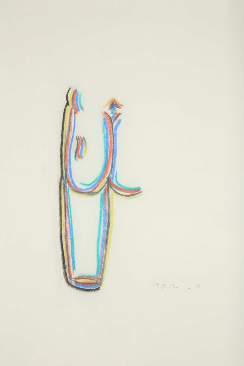 A Set of 3 Colored Pencil Drawings For Sale at 1stDibs
