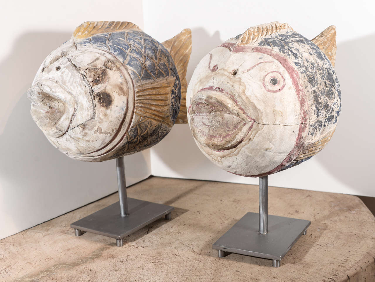 Whimsical Hand Carved Fish on Stand