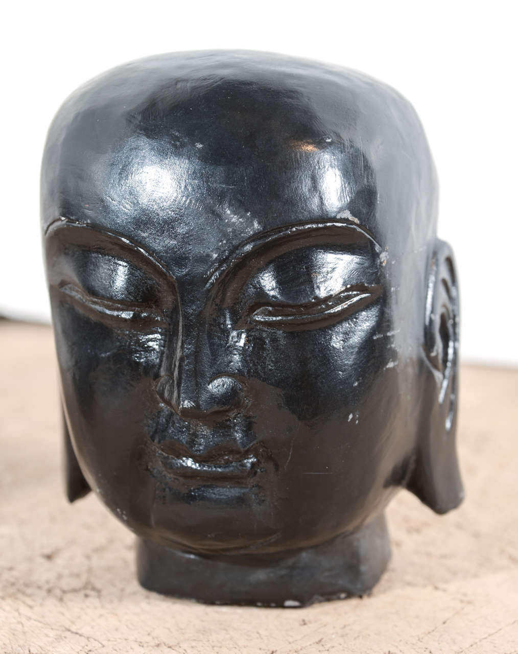 Contemporary Replica, Hand-Carved Head of Buddha