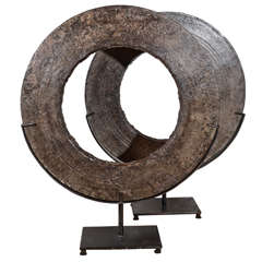 Antique Cast Iron Wheel on Museum Mount