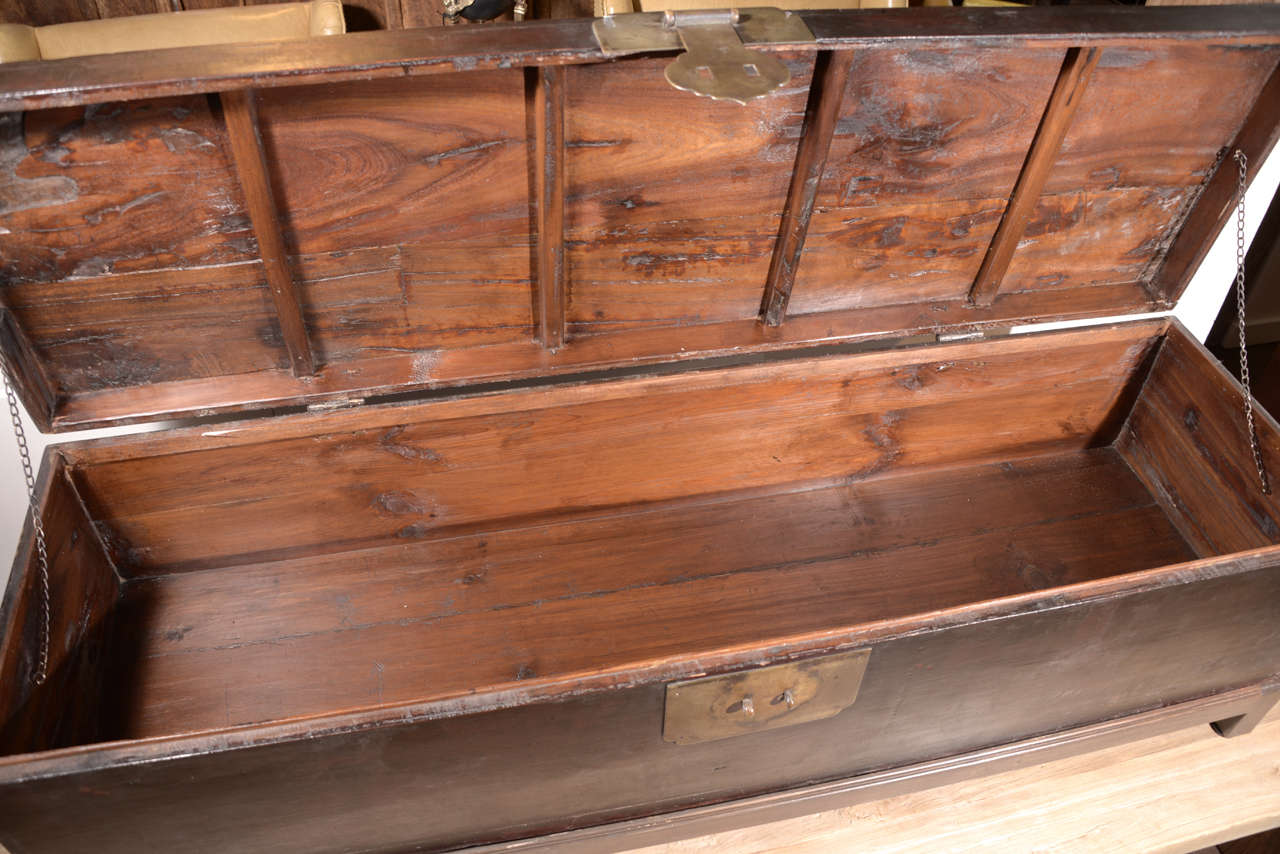 Antique Storage Trunk on Stand at 1stdibs