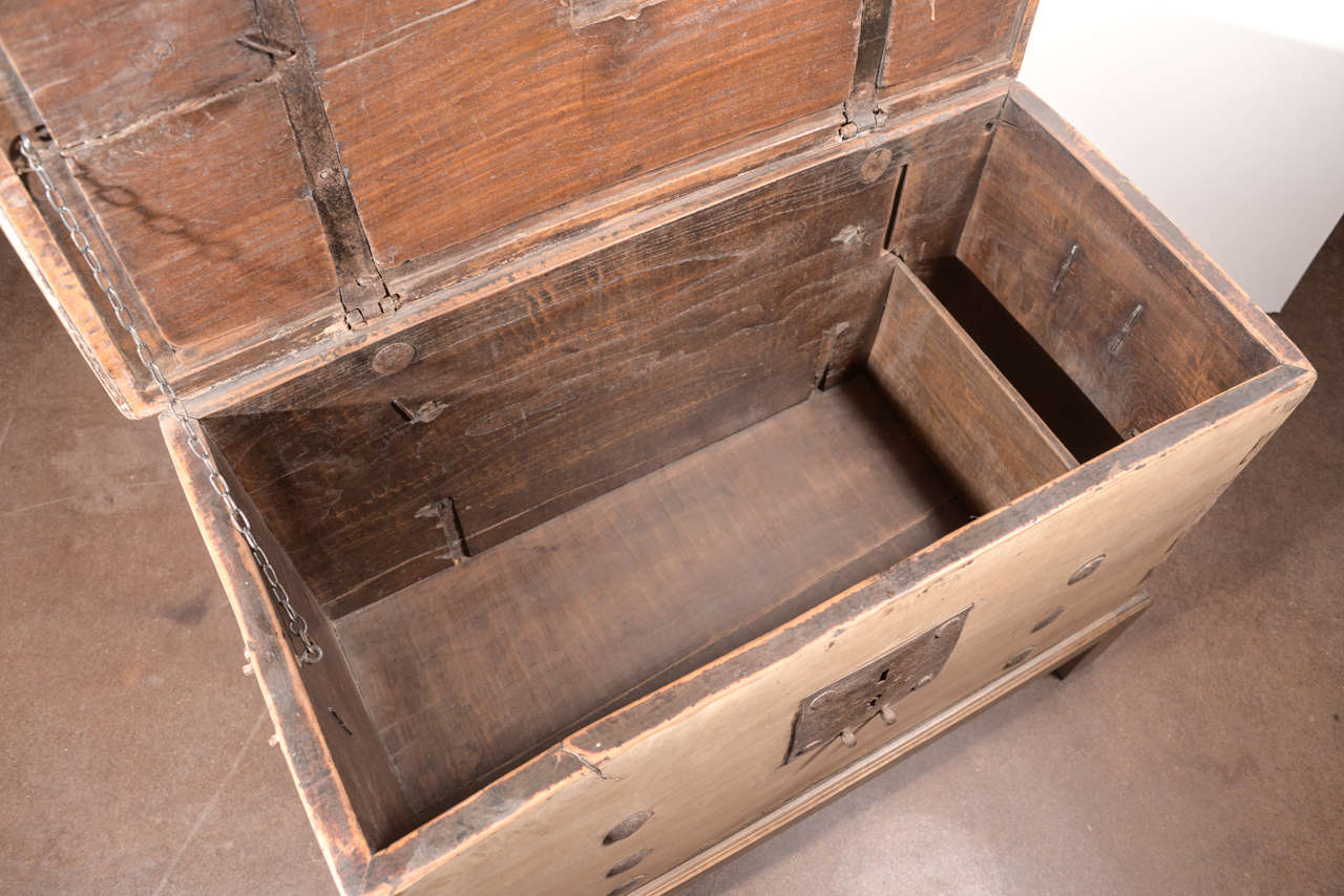 Antique Storage Trunk on Stand at 1stdibs