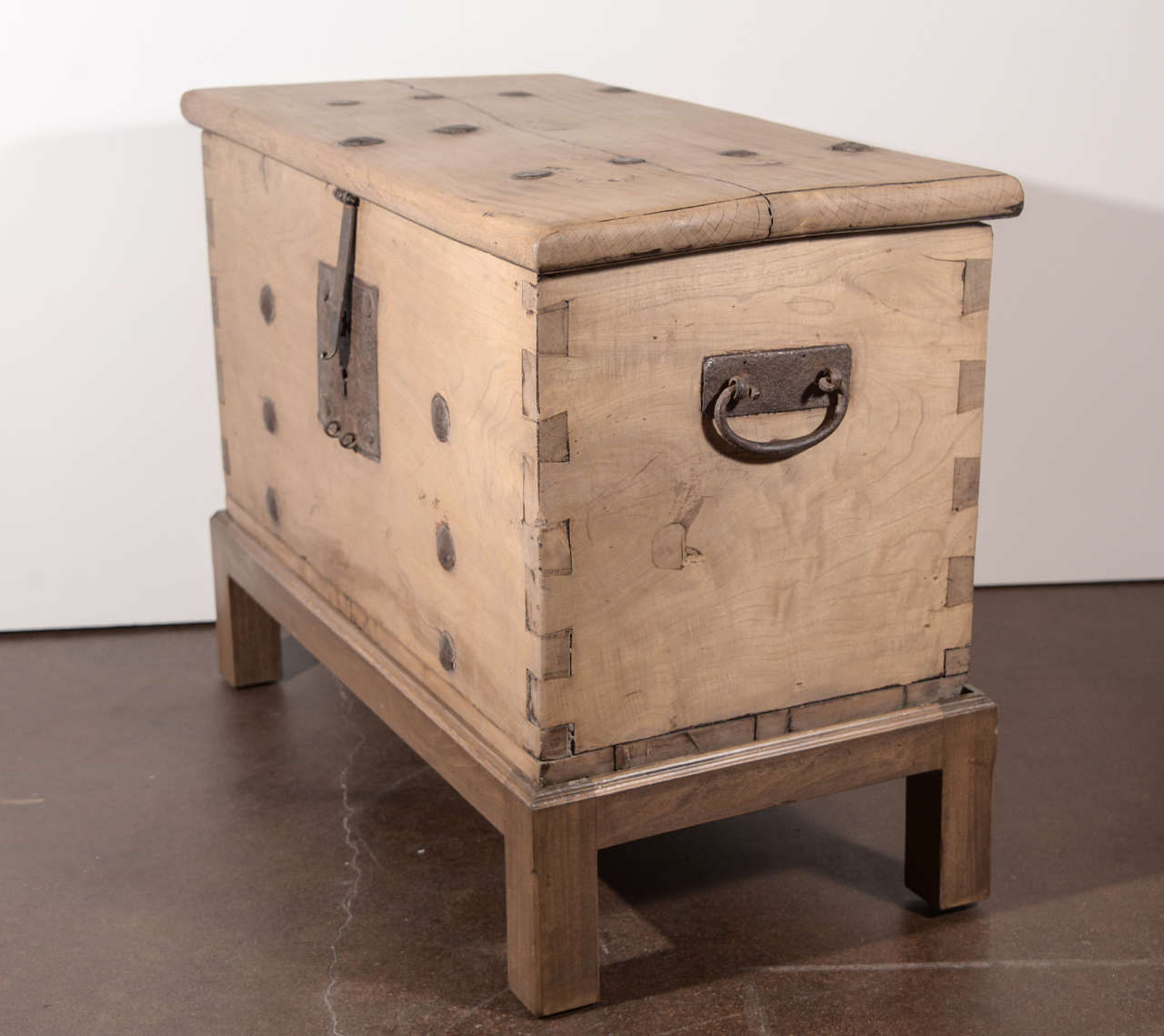 Antique Storage Trunk on Stand at 1stdibs